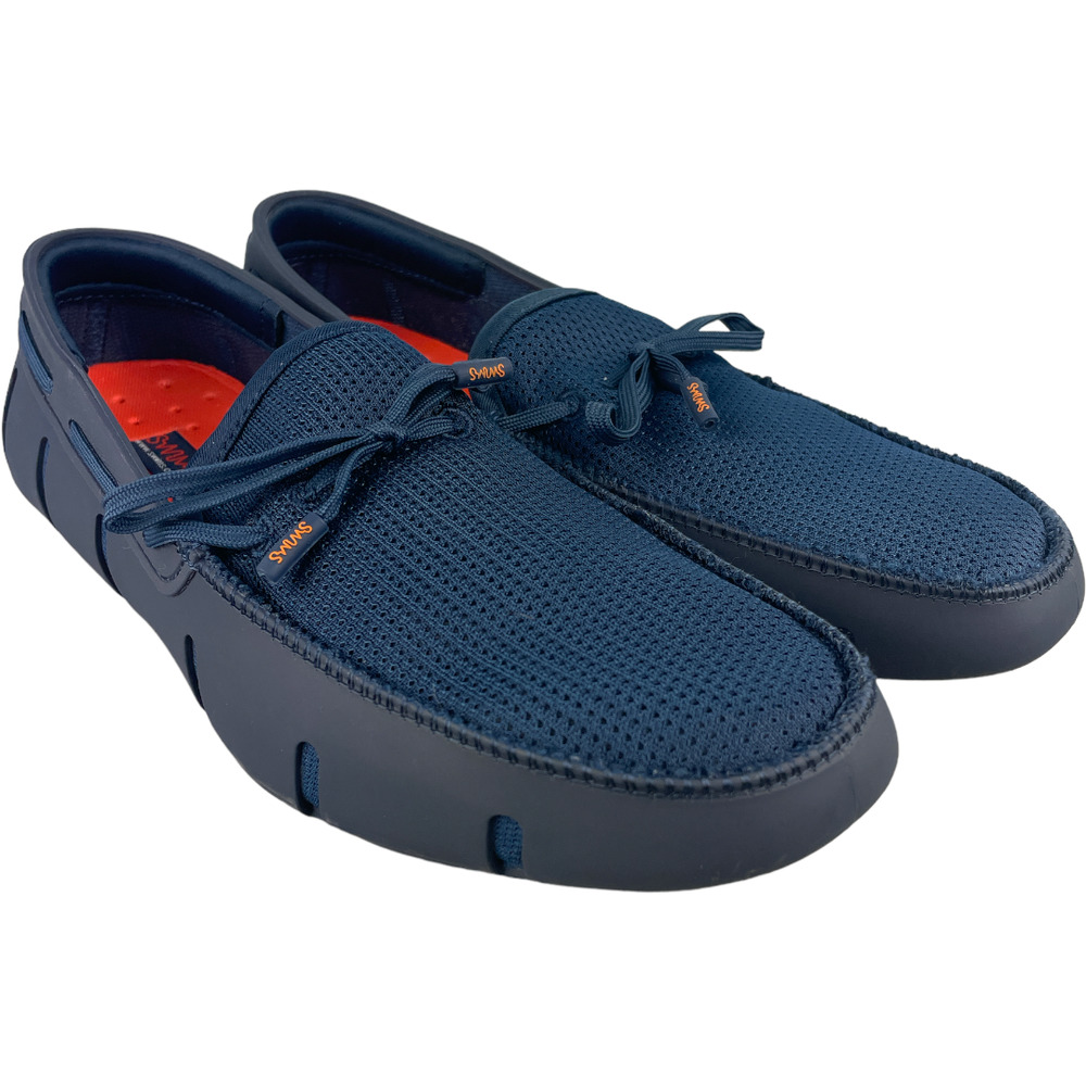 SWIMS Flat Lace Loafer Navy Casual Slip-On Shoe